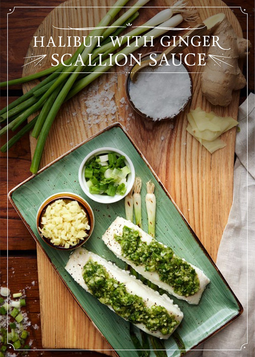 Halibut With Ginger Scallion Sauce