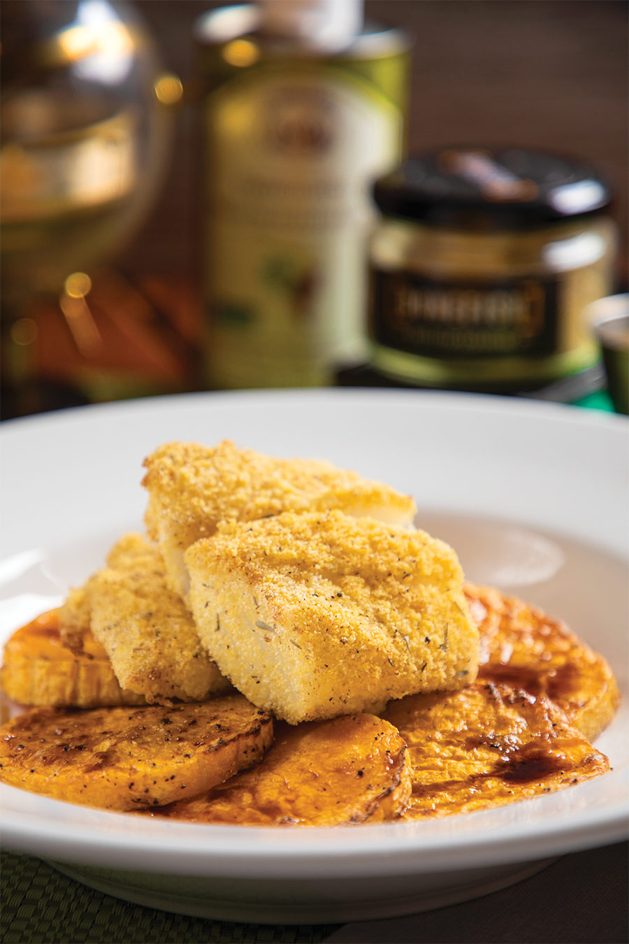 Crusted Cod with Roasted Butternut Squash